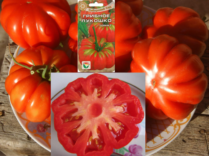 Томат Грибное лукошко + 41 сорт ребристых томатов: описание, фото