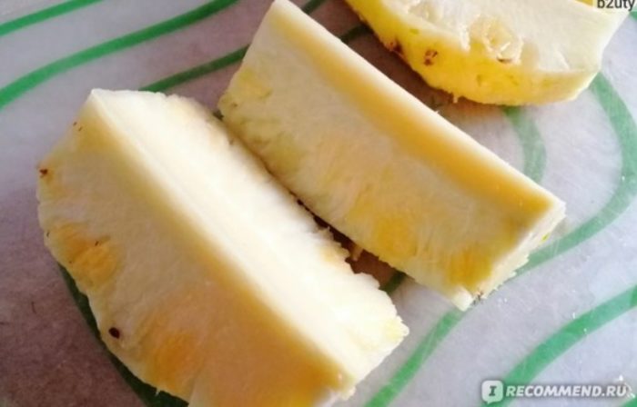 Разрезка мякоти ананаса
